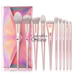 Pensule de Make-up 10 bucati Silver-Pink Profesionale MKB01